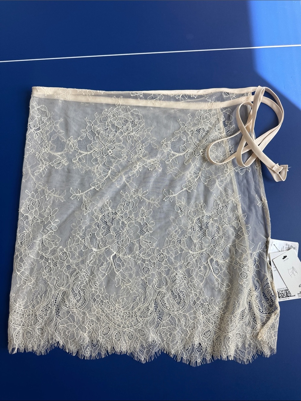 Sheer Lace Slip Skirt in Ivory HM